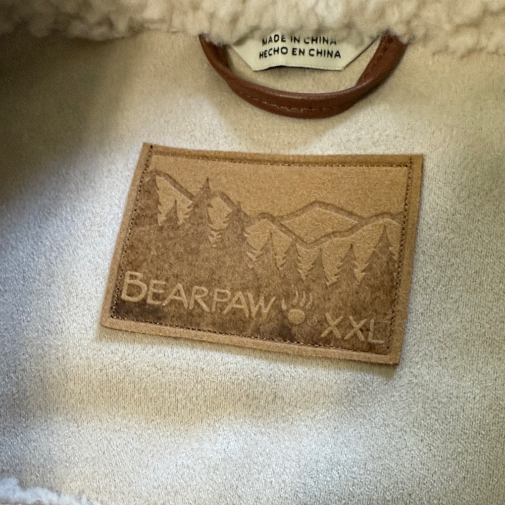 BearPaw Cream Teddy Jacket with Brown Trim - Picture 2 of 4